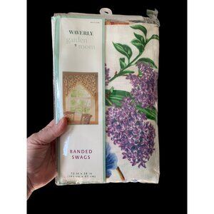 Vintage Waverly Garden Room Floral Manor Fruit Banded Swag Valance 72 x 38 New